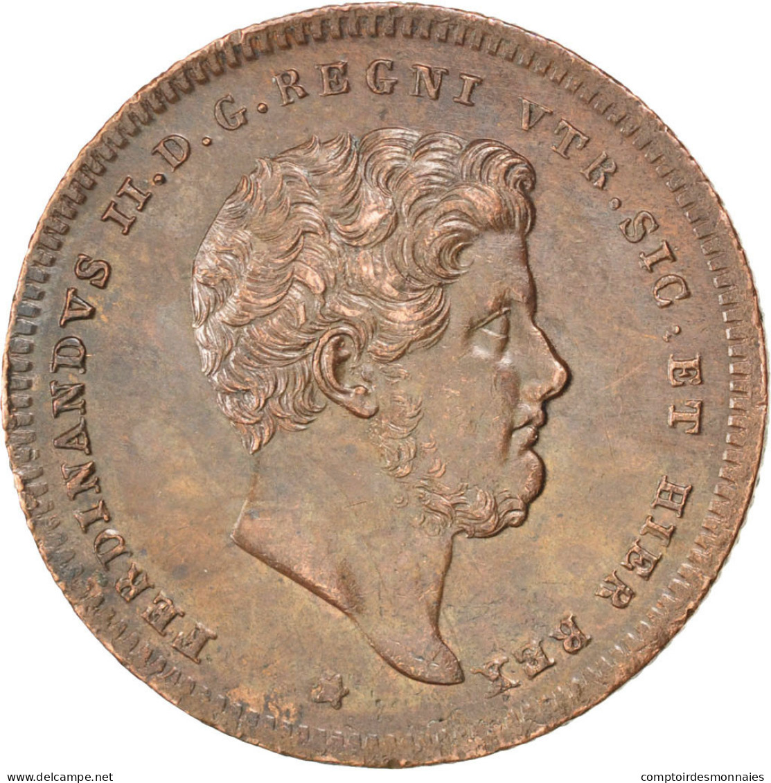 Monnaie, États Italiens, NAPLES, Ferdinando II, 2 Tornesi, 1839, SUP, Cuivre - Napoli & Sicilia