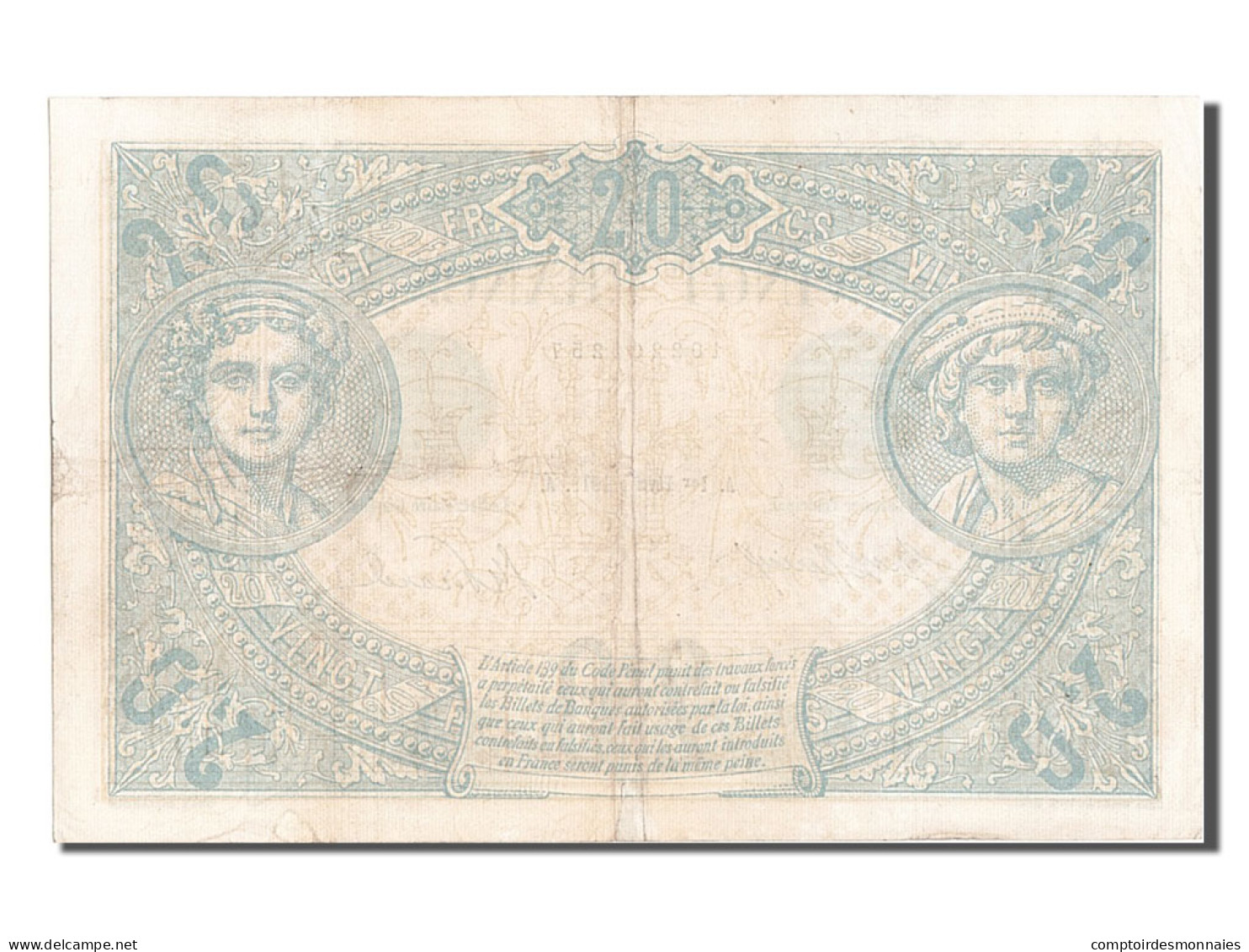 Billet, France, 20 Francs, 20 F 1905-1913 ''Bleu'', 1913, 1913-02-01, TTB+ - 20 F 1905-1913 ''Bleu''