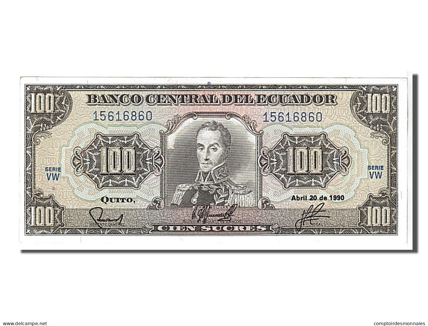 Billet, Équateur, 100 Sucres, 1990, KM:123, SPL - Ecuador