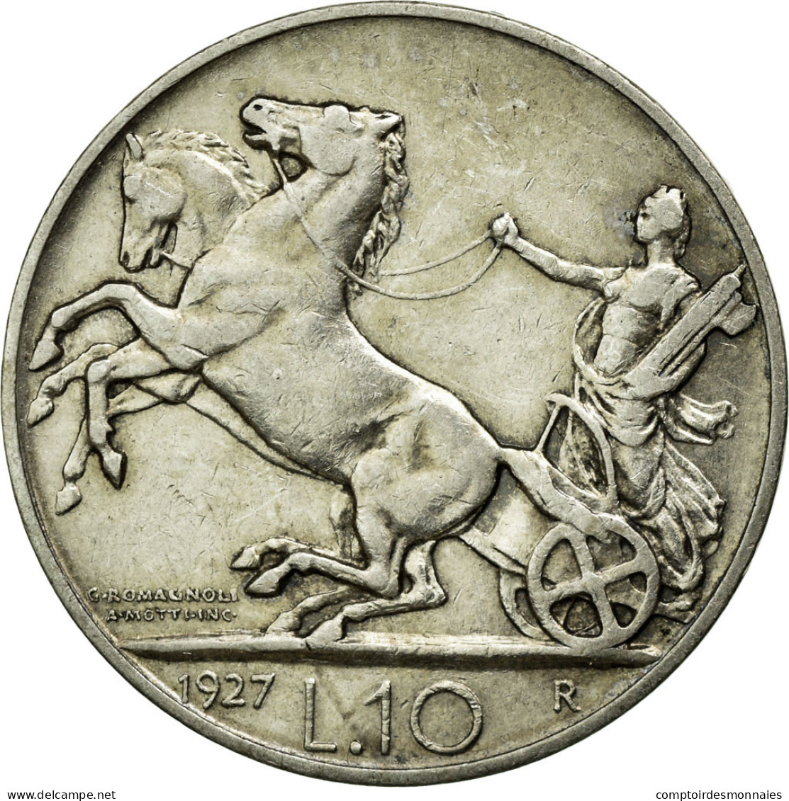 Monnaie, Italie, Vittorio Emanuele III, 10 Lire, 1927, Rome, TTB, Argent - 1900-1946 : Victor Emmanuel III & Umberto II