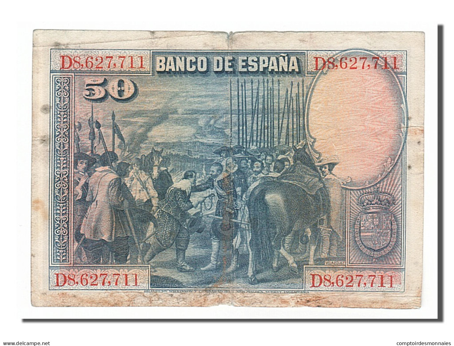 Billet, Espagne, 50 Pesetas, 1928, 1928-08-15, TB - 50 Pesetas