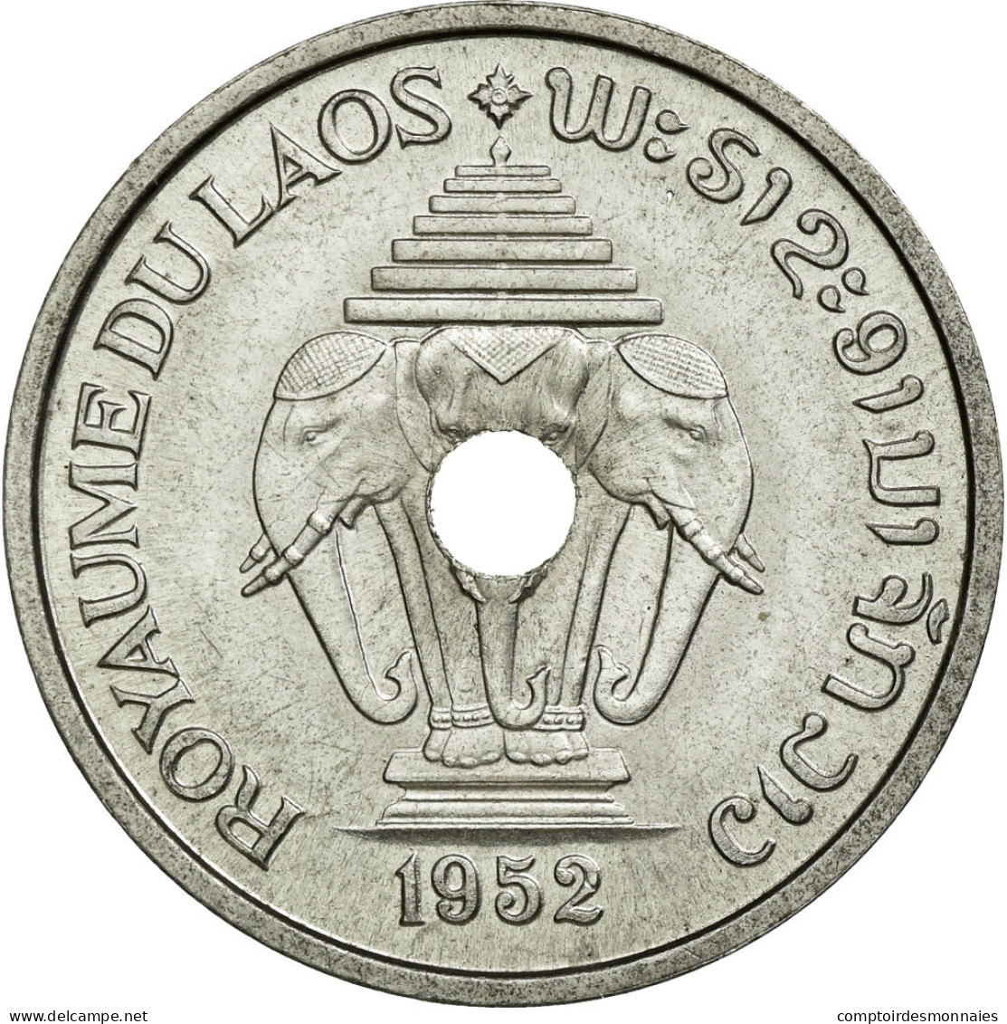 Monnaie, Lao, Sisavang Vong, 20 Cents, 1952, SUP+, Aluminium, Lecompte:5 - Laos