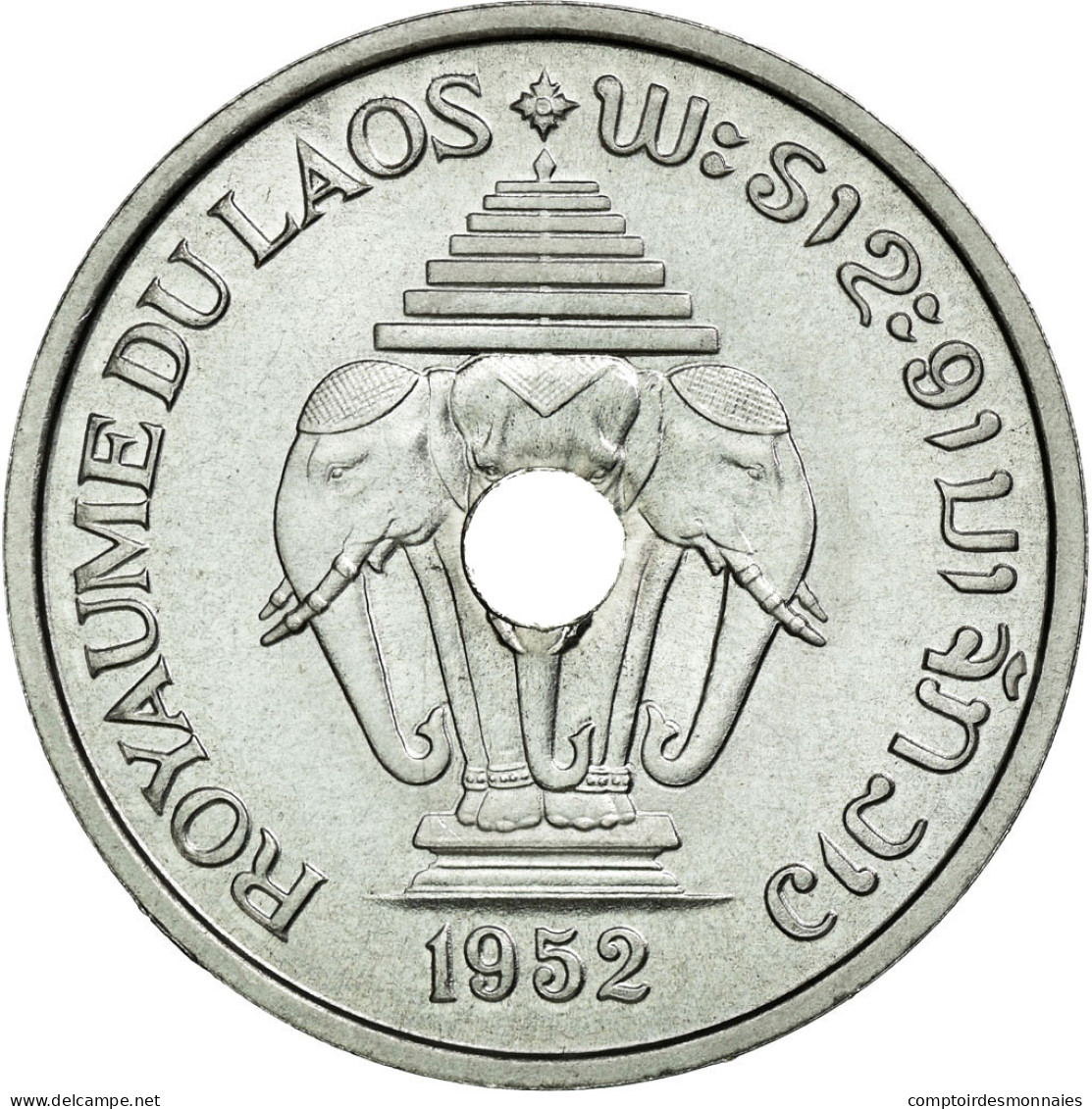 Monnaie, Lao, Sisavang Vong, 20 Cents, 1952, FDC, Aluminium, KM:E2, Lecompte:5 - Laos