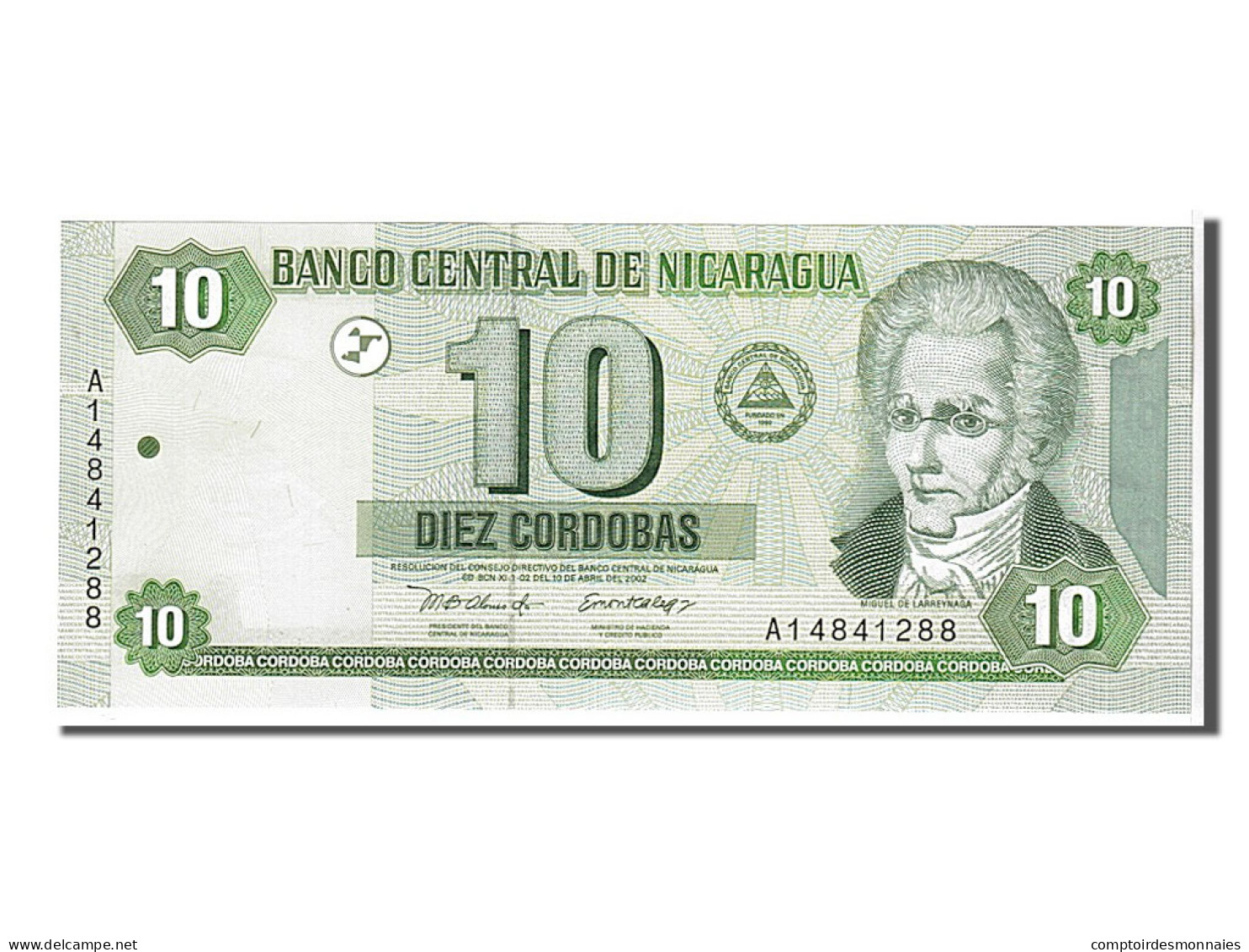 Billet, Nicaragua, 10 Cordobas, 2002, NEUF - Nicaragua