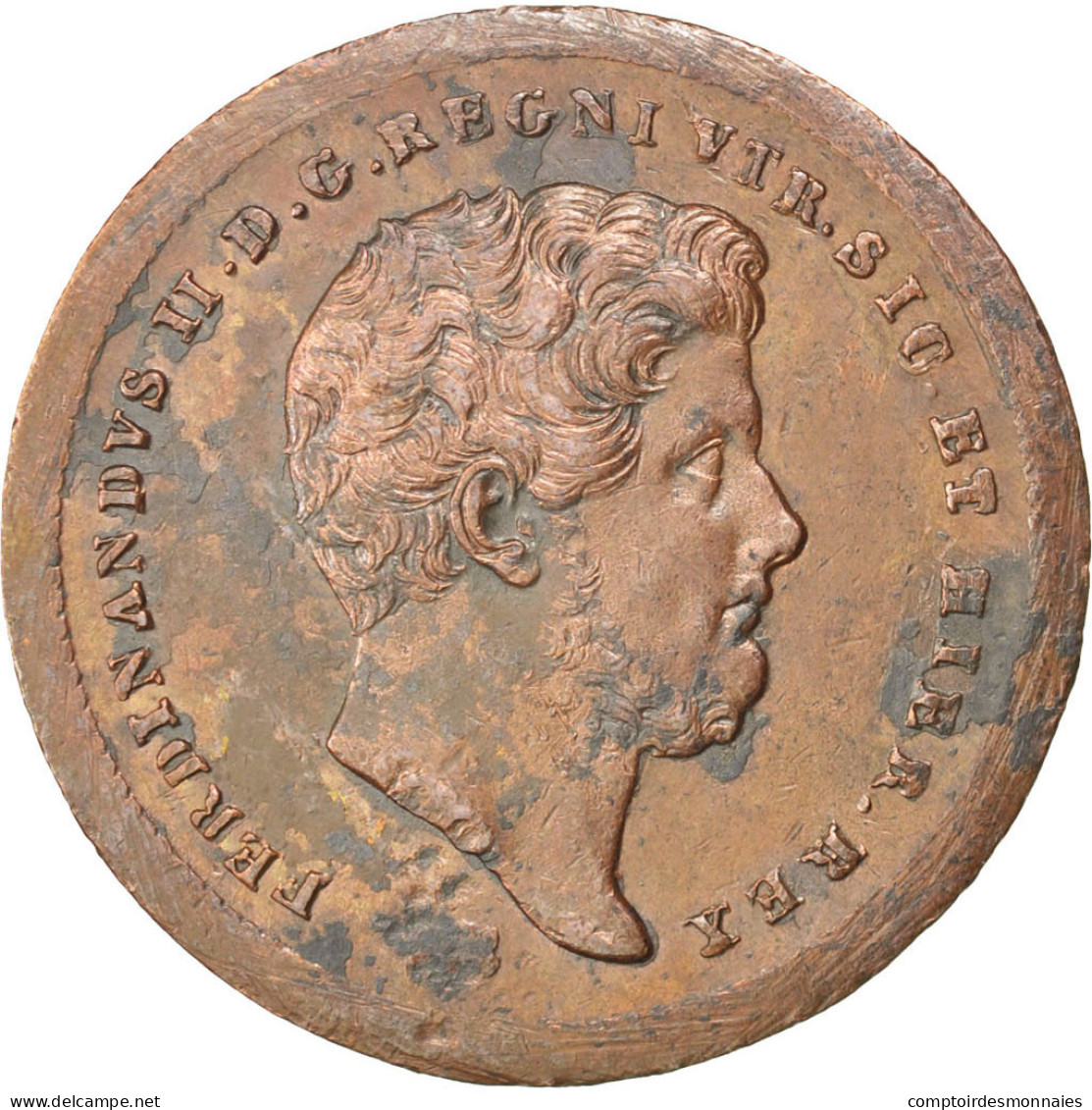 Monnaie, États Italiens, NAPLES, Ferdinando II, 2 Tornesi, 1852, TTB+, Cuivre - Neapel & Sizilien