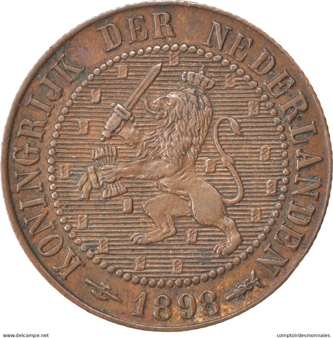 Monnaie, Pays-Bas, Wilhelmina I, 2-1/2 Cent, 1898, TTB+, Bronze, KM:108.2 - 2.5 Cent