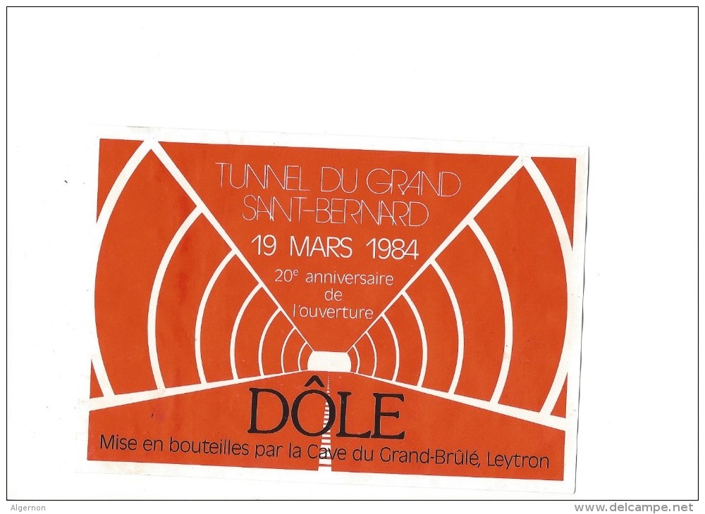 60 - Tunnel Du Grand Saint Bernard 20e Anniversaire De L'ouverture 19.03.1984 - Autos / Pkw