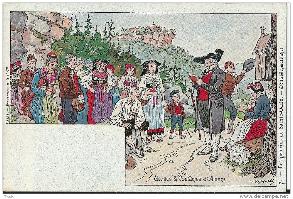 Illustrateur   KAUFFMANN    - Les Pélerins  De  Sainte - Odile..  Usages Et  Costumes D´ Alsace. - Kauffmann, Paul