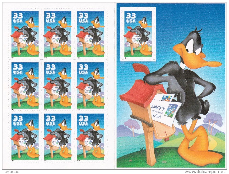 USA - 1999 - FEUILLE MiNr. 3114 ** - DESSINS ANIMES - DAFFY DUCK - Unused Stamps