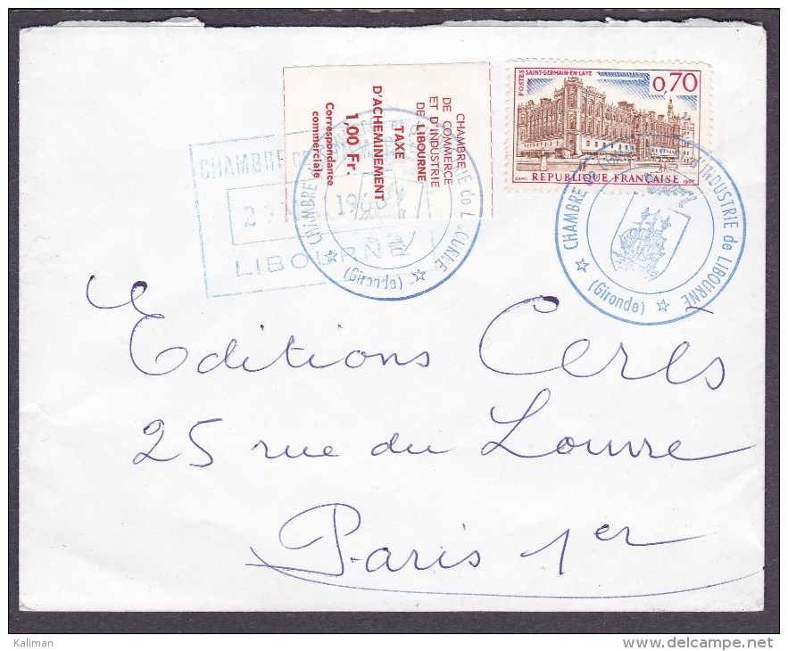 France - Sur Lettre Grève Libourne N° 6 Obl 1968 - Cote 70 Euros - Prix De Départ 30 Euros - Otros & Sin Clasificación