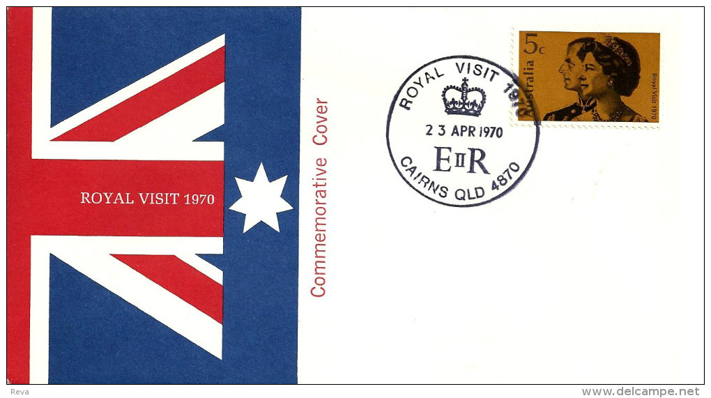 AUSTRALIA  FDC ROYAL VISIT 5 CENTS STAMP QEII DATED 11-04-1970 GRAFTON NSW CTO SG? READ DESCRIPTION !! - Lettres & Documents