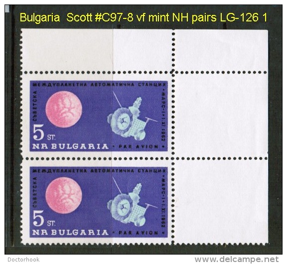 BULGARIA    Scott  # C 97-8** VF MINT NH PAIRS - Airmail