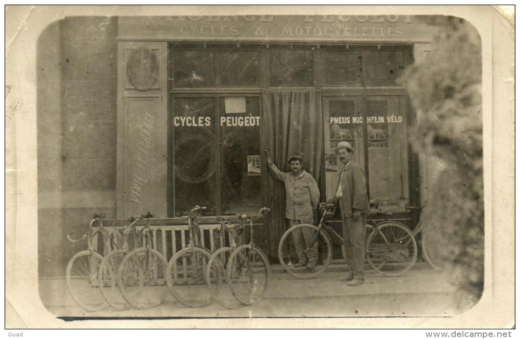 MAGASIN DE CYCLE PEUGEOT PNEUS MICHELIN  - CARTE PHOTO - To Identify