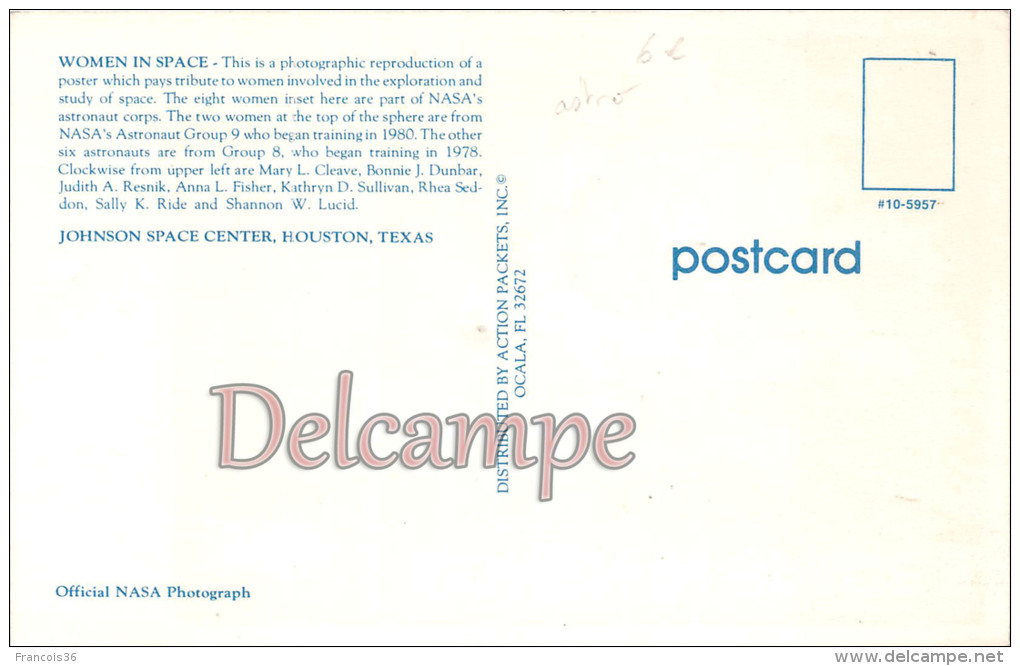 NASA : Women In Space II - Johnson Space Center Of Houston - Mary Cleave , Bonnie Dunbar Etc.  - Astronauts Astronaute - Sonstige & Ohne Zuordnung
