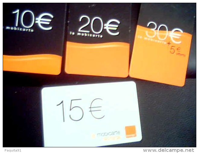 Lot 4 Cartes Recharge ORANGE - Lots - Collections