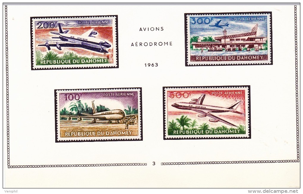 DAHOMEY - POSTE AERIENNE N° 24 A 27   -NEUF X   COTE : 23 € - Nuevos