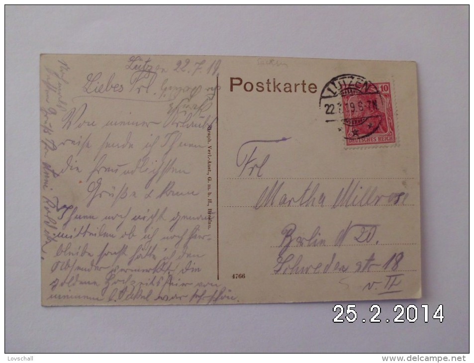 Lützen. - Partie Am Eingang Z. Schloss. (22 - 7 - 1919) - Lützen