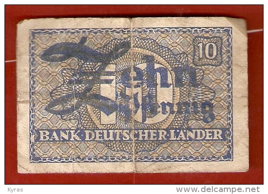 ALLEMAGNE ( Billet 4x6 Cm) BANK DEUTSCHER LÄNDER 10   ZEHN  Pfennig - [11] Emissions Locales