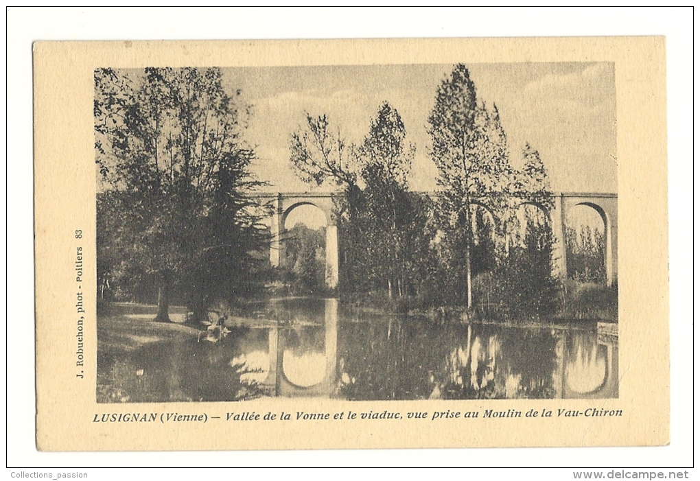 Cp, 86, Lusignan, Vallée De La Vonne Et Le Viaduc, Vue Prise Au Moulin De La Vau-Chiron, écrite - Lusignan