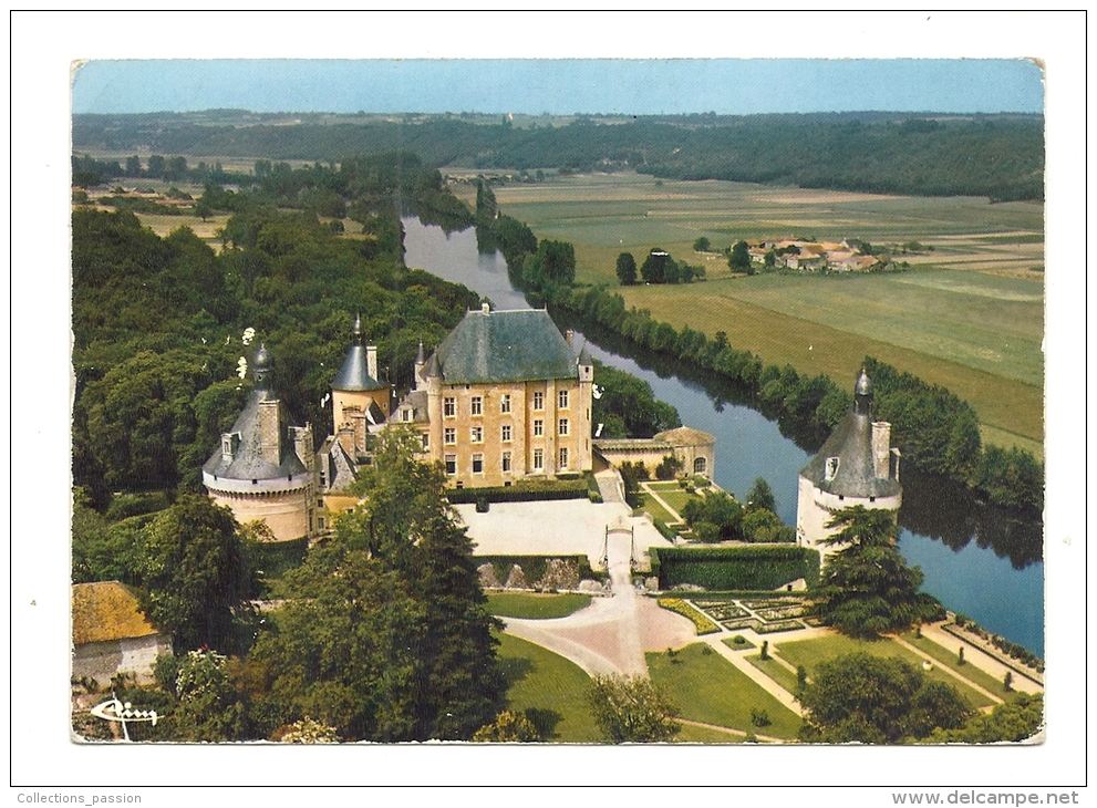 Cp, 86, Bones, Vue Aérienne, Le Château De Touffou - Chateau De Touffou