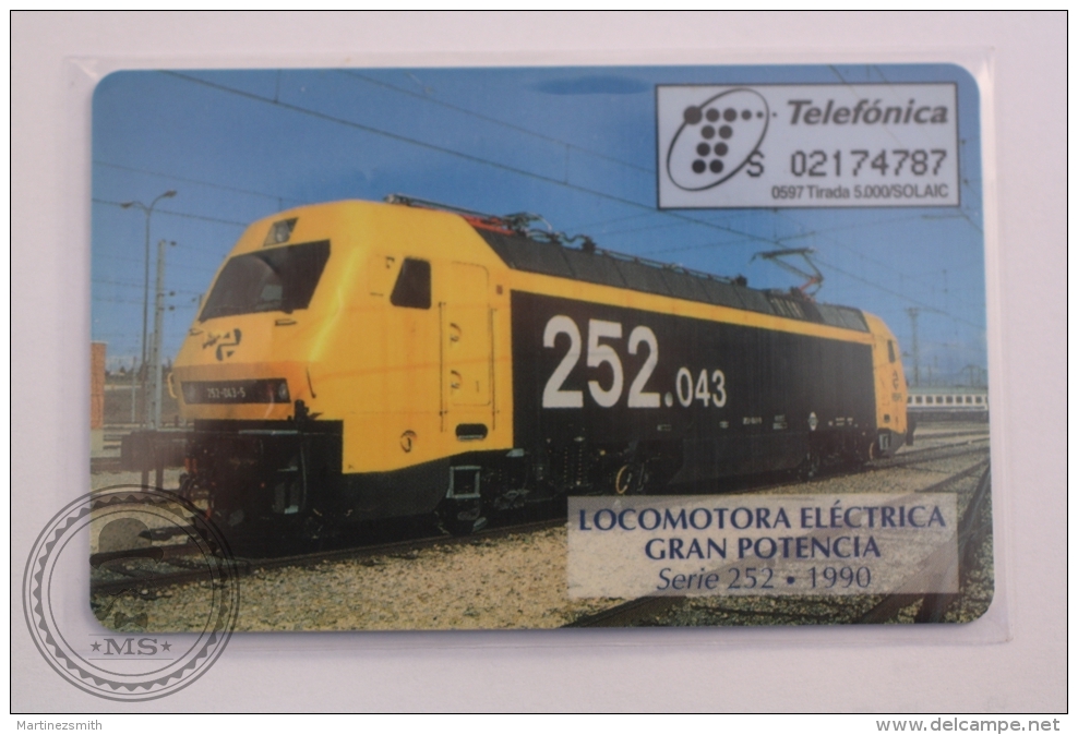 Phone Card Telefonica Spain - Train, Railway Engine/ Electric Locomotive 252 From 1990 - Serie Trenes - Trenes