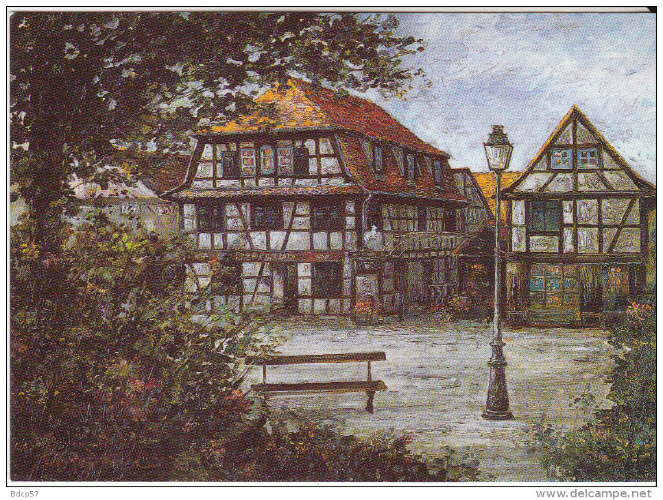 67 - Bas-Rhin - Alsace - SCHILTIGHEIM - Le Cheval Blanc  - Format 10,5  X 14,7 - Peinture De  K. REZVANIAN - Schiltigheim