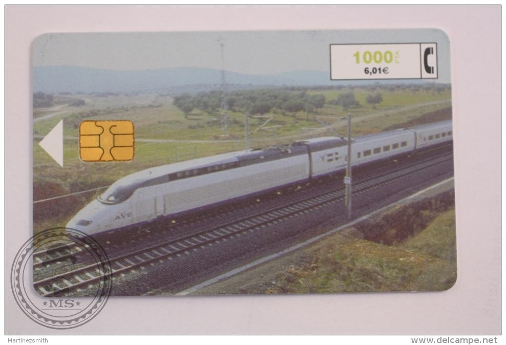 Phone Card Telefonica/ Cabitel Spain - Train, Railway Engine/ Locomotive AVE - Spanish High Speed - Trenes