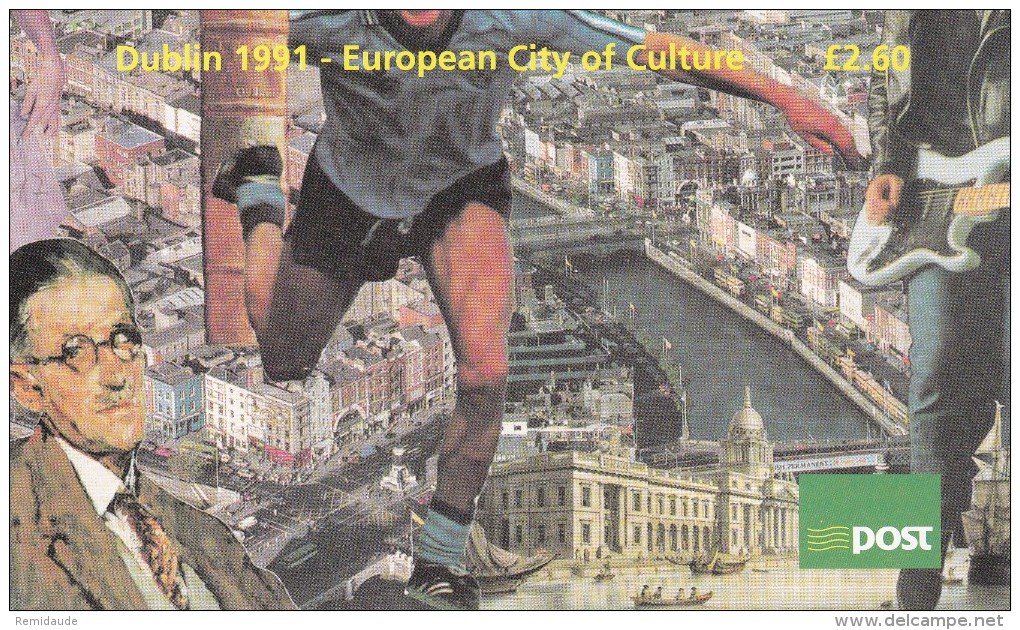 IRLANDE - 1991 - CARNET "DUBLIN - CITY OF CULTURE" - MUSIQUE FOOTBALL - Booklets