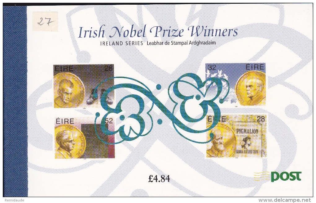 IRLANDE - 1994 - CARNET De PRESTIGE "PRIX NOBEL" - Carnets