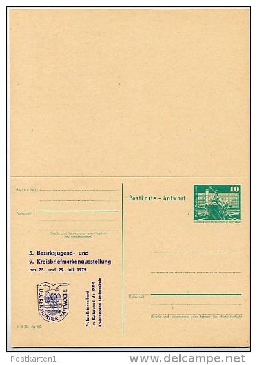 Haffwoche Ueckermünde DDR P81-1a-79 C5-a  Postkarte Mit Antwort Zudruck 1979 - Autres & Non Classés