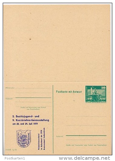 DDR P81-1b-79 C5-b  Postkarte Mit Antwort PRIVATER ZUDRUCK Haffwoche Ueckermünde 1979 - Cartoline Private - Nuovi