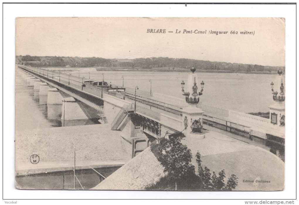 CP, 45, BRIARE, Le Pont Canal , écrite, Voyagé En 1915, Pas De Timbre, Pliure Dans Le Milieu - Briare