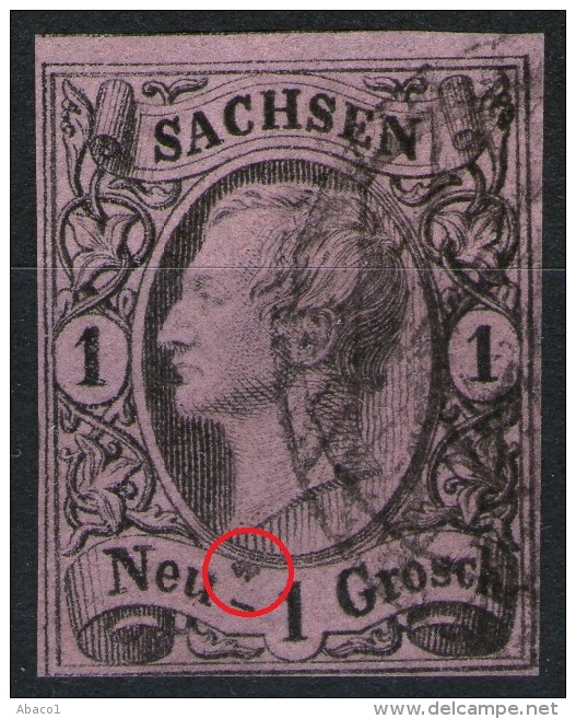 Sachsen Nr. 9 - Johann 1 Ngr. Hellgraurot Mit Markanter Abart - Topstück - Saxe