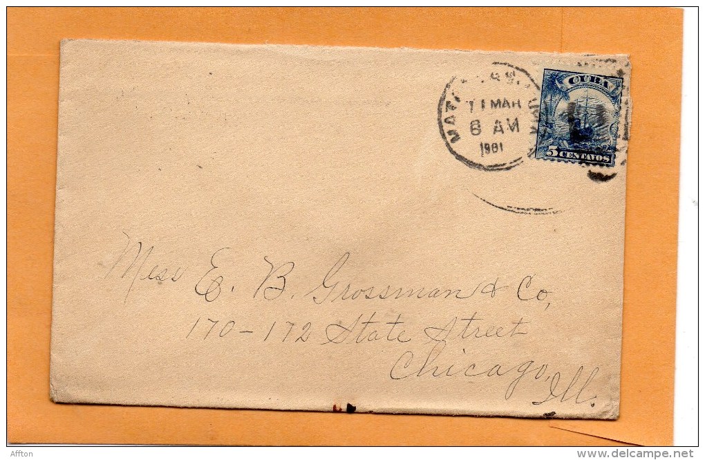 Cuba 1901 Cover Mailed To USA - Cartas & Documentos
