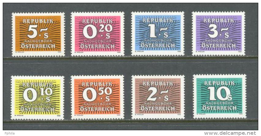 1985-1986-1989 AUSTRIA POSTAGE DUE MICHEL: T260-T267 MNH ** - Strafport