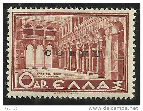 CORFU´ 1941  SOPRASTAMPATO  DI GRECIA OVERPRINTED GREECE 10 DRACME DRX MNH FIRMATO SIGNED - Corfù