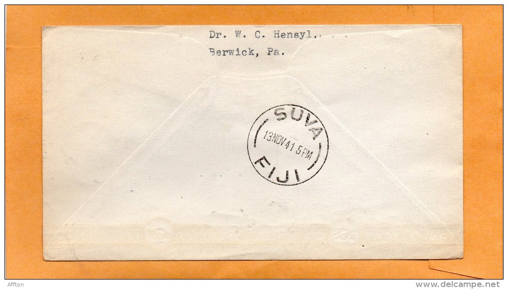 Noumea To Suwa Fiji 1941 Air Mail Cover Mailed - Storia Postale