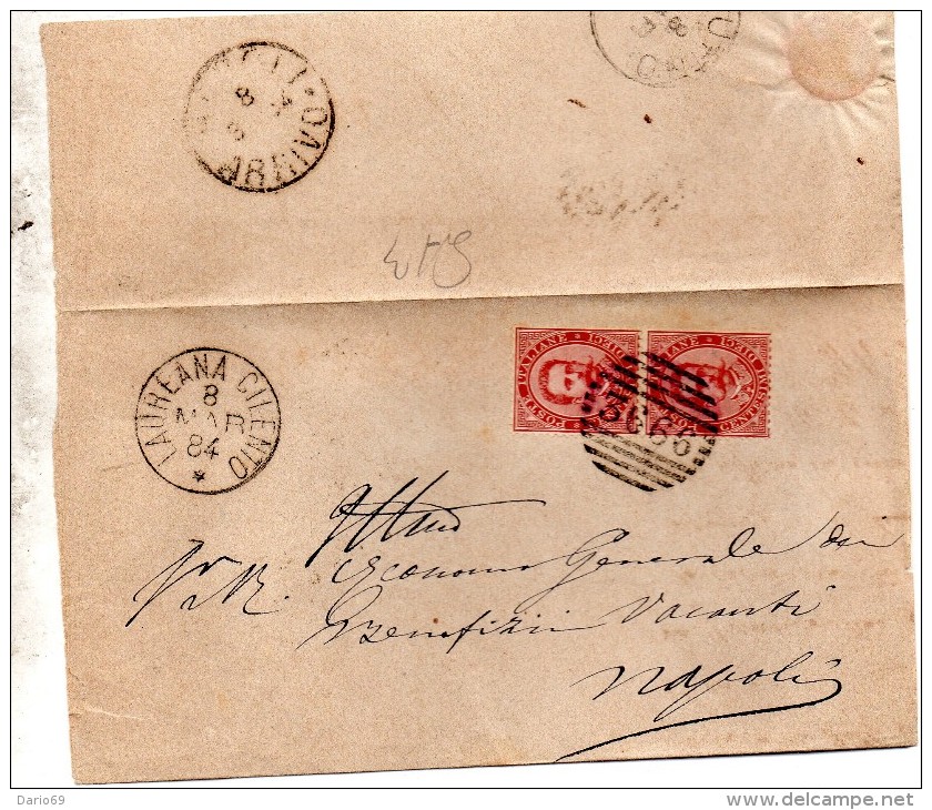 1884  LETTERA CON ANNULLO LAUREANA CILENTO SALERNO - Storia Postale