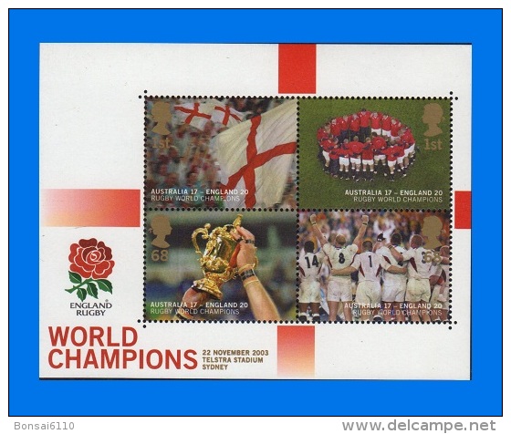 GB 2003-0004, England's Victory In Rugby World Cup Championship Australia, MNH MS - Blocs-feuillets