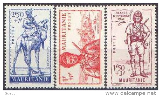 Détail De La Série Défense De L'Empire * Mauritanie N° 116 à 118 - 1941 Défense De L'Empire