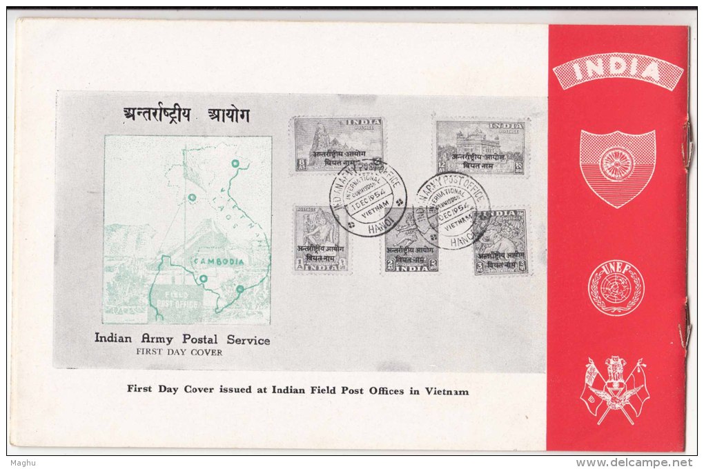 Army Souvenir Nehru India (Without Stamp), Topic Vietnam, Cambodia, Congo, Korea, Map, Elephant, 1965 - Covers & Documents