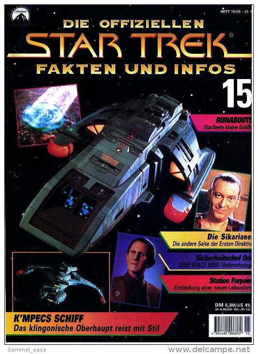 Zeitschrift  Die Offiziellen STAR TREK Fakten Und Infos -  Heft 15 / 1998  -  Die Sikarianer - Station Farpoint - Film & TV