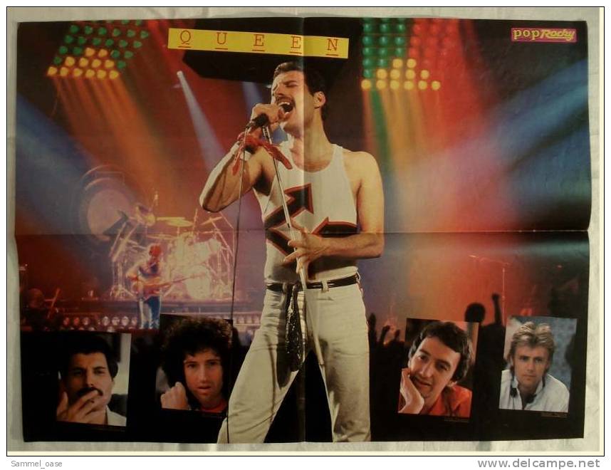 Musik Poster  - Gruppe Queen - Ca. 56 X 41 Cm  -  Von Pop Rocky Ca. 1982 - Manifesti & Poster