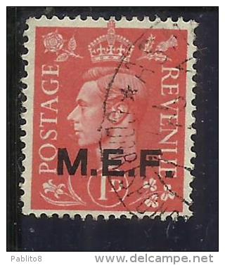 COLONIE OCCUPAZIONI STRANIERE MEF 1943 - 1947 M.E.F. 1 P USED - Occ. Britanique MEF