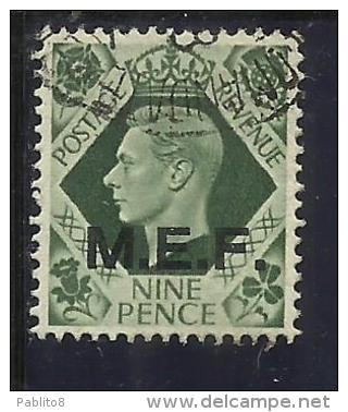 COLONIE OCCUPAZIONI STRANIERE MEF 1943 - 1947 M.E.F. 9 P USED - Occ. Britanique MEF