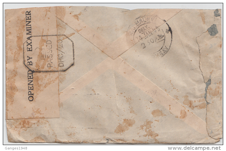 Sudan 1945  Re-Used  Air Mail  Censor Cover To India  # 81502 - Sudan (1954-...)