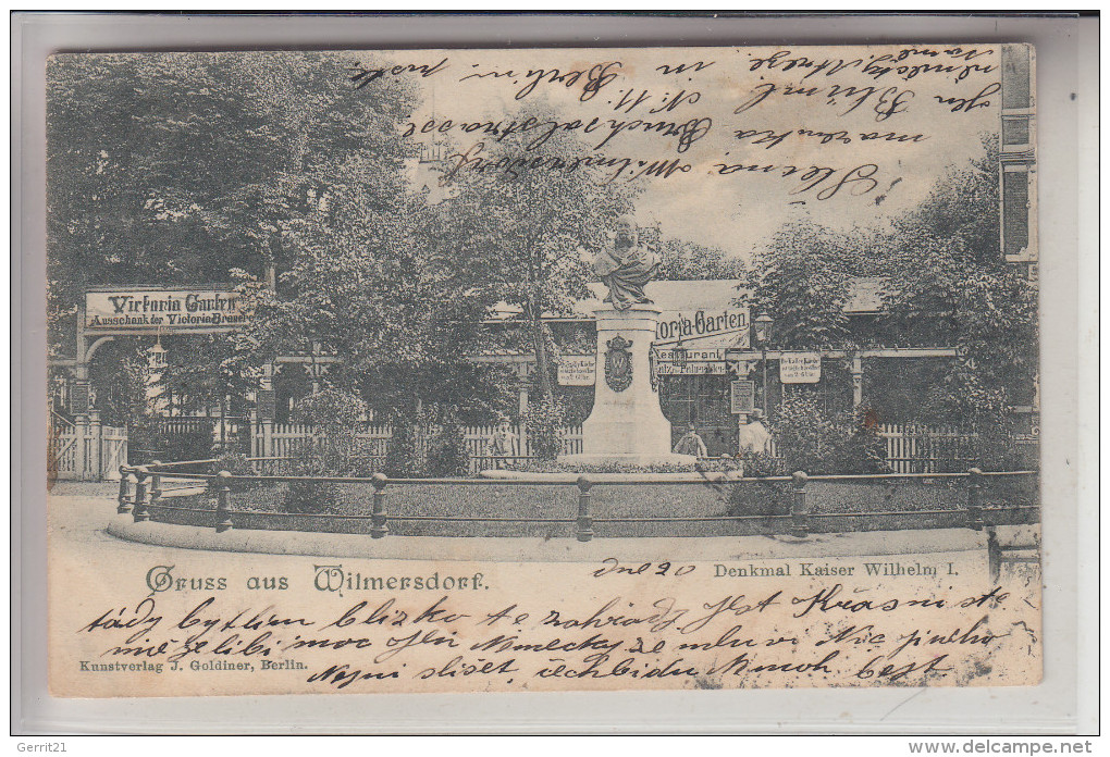 1000 BERLIN - WILMERSDORF, Denkmal Kaiser Wilhelm I, Victoria Garten, 1899 - Wilmersdorf