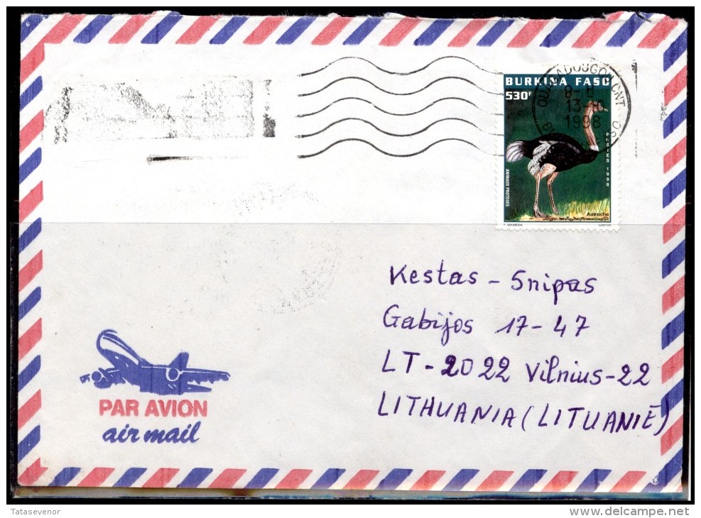 BURKINA FASO Postal History Envelope Air Mail BF 008 Fauna Birds - Burkina Faso (1984-...)