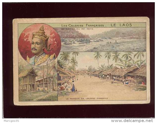 Le Laos Les Colonies Françaises Le Marché De Louang-prabang , Un Rapide Du Mé-kong  Cases Laotiennes - Laos