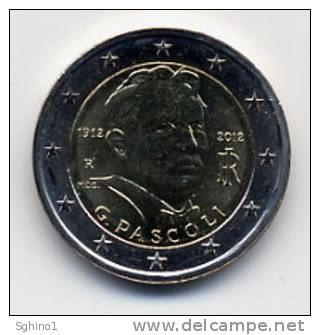 2012 ITALIA 2 EURO, 100° DE LA MUERTE DE G. PASCOLI (FDC - UNC) - Italia